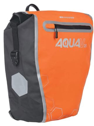 Oxford Unisex Aqua V20 20L Fahrrad Gepäckträgertasche Wasserdicht Fahrrad Rücksitz Kofferraumtasche für Radfahren Radfahren Reisen Reiten, Orange Schwarz Silber, 20 Liter UK