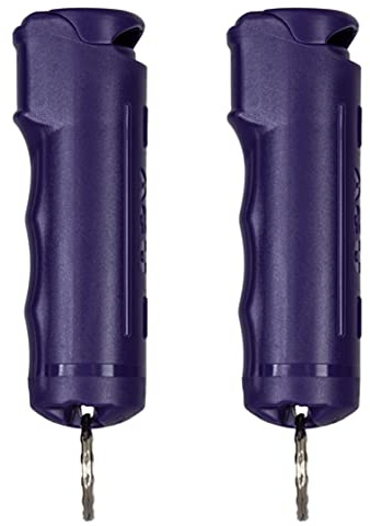 Police Magnum Keychain Pepper Spray Flip Top Safety- Maximum Heat Strength OC with Dye- Tactical Women & Men's Self Defense - Made in The USA - 2 Pack Purple FT