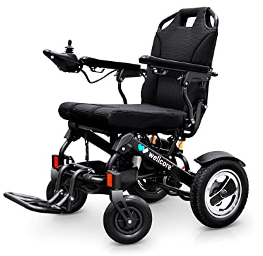 Silla de ruedas eléctrica WELLCORE, Plegable, Autonomía 15 km, Chasis aluminio, Mando con conexión USB, Frenado electromagnético, Hasta 135 kg