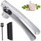 YUNYODA Set di 3 spremiaglio da cucina, in acciaio inox, con pelapatate e spazzola per la pulizia, schiacciare aglio e zenzero con facilità, schiaccia-aglio per cucina, antiruggine