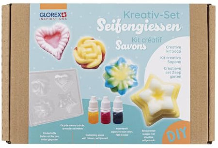 GLOREX 6 1600 720 - Kreativ-Set Seifengießen, inkl. Zubehör zur Herstellung von Mini-Seifenstücken in verschiedenen Farben, für Kinder ab 8 Jahren