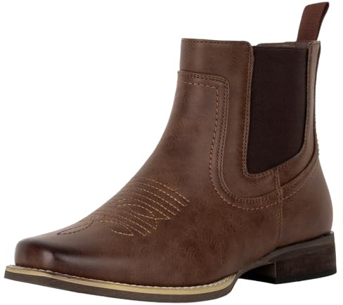 J's.o.l.e Ankle Cowboy Boots for Men, Brown, UK 11