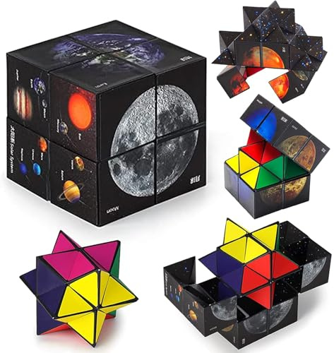 Cubo Mágico Estrella 2 en 1 - Puzzle 3D, Infinito y de Velocidad - Transformación para Niños y Adultos - Regalos de Juegos Educativos