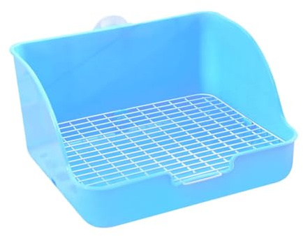JEWEDECO Rabbit Litter Box Anti-fall Bunny Potty Plastic with Odor Control Rectangular and Leak-proof Features Suitable for Hamsters and Guinea Pigs, for Parks and Gardens for Easy