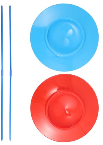 MUSISALY Juego de 2 Palos Chinos Malabares con Platos Giratorios de Plástico Resistentes para Espectáculos de Circo y Fiestas, Adecuado para Principiantes y Niños