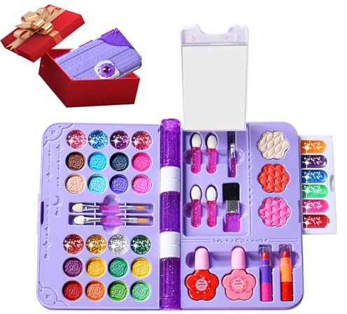 Kit Trucco per Ragazze | Giocattoli di Trucco Lavabili - Set Per Bambini, per Ragazzi Adolescenti Compleanno Festa in Costumi Vacanza Attività Interne Opere