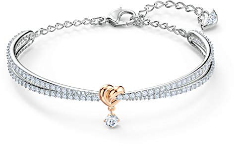 Swarovski Lifelong Heart Armreif, Herz, Weiß, Metallmix
