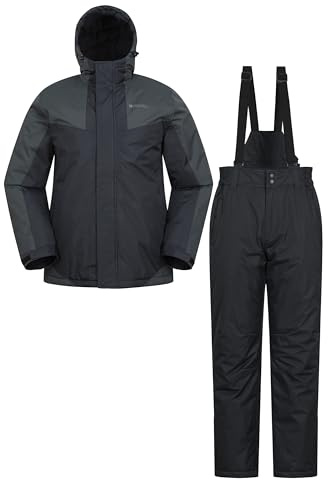 Mountain Warehouse Wattiertes Ski- und Hosen-Set für Herren - wasserabweisend, atmungsaktiv, thermisch getestet -30 °C, Schneerock - ideal für Wintersport, Sport Schwarz (01) Small