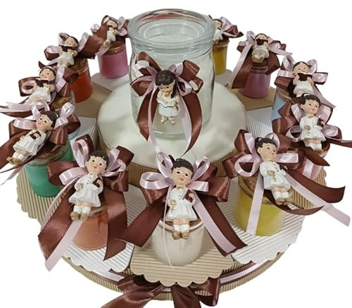 bomboniere candele profumate prima comunione con cera candle oggetti sacri (torta comunione bimba, resina)