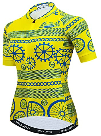 Hotlion Maglia da ciclismo da donna, estiva, per bici da strada, a maniche corte, per mountain bike, Cu0100, L