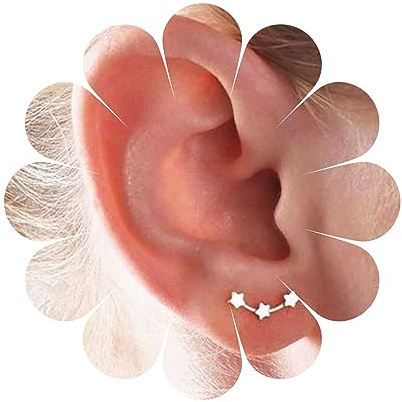 Yheakne Boho Star Ear Climber y Vintage Festival Crawler Cluster Studs Pendientes para Mujeres y Niñas