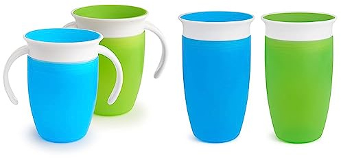 Munchkin Miracle 360 Sippy Cup, Toddler Cup, BPA Free Baby & Toddler Cups, Non Spill Cup, Dishwasher Safe Baby Cup & Miracle 360 Sippy Cup, Trainer Toddler Cup, BPA Free Baby & Toddler Cups w.Handles