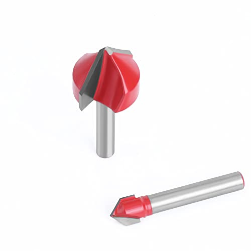 7pc 1/4 Shank 90 V Type Slotting Cutter Carving Grooving Tools Router bit Set Safety Milling Cutters