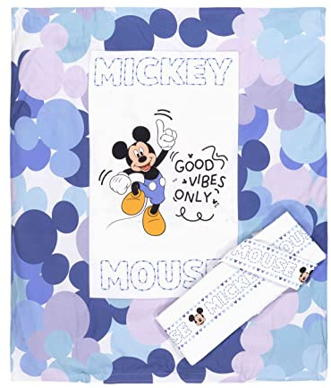 Lenzuola culla piumino sacco neonato disney minnie topolino carrozzina set navicella completo lenzuolo lenzuolino neonata corredino biancheria federa (Topolino blu)