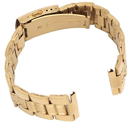 AMONIDA Uhrenarmbänder, Edelstahl Verstellbares Gold Watch Strap Uhrenarmband Edelstahl mit Doppelverschluss-Schnalle für Smart Watch für Herren