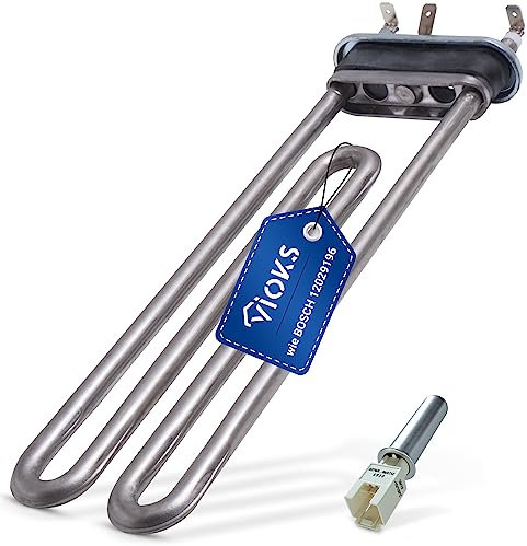 VIOKS Heizelement 230V Ersatz für Bosch 12042284 & 12029196 mit NTC Temperaturfühler Ersatz für Bosch 00175369 für Waschmaschine Bosch Siemens Maxx 6 Maxx 7 iQ100 iQ300 iQ500 iQ700 iQ800