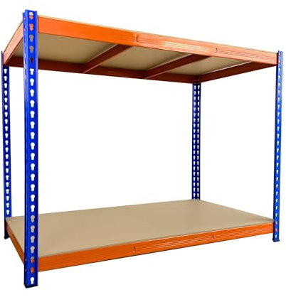 TRADE PRICE DEALS Heavy Duty Workbench Adjustable Steel Metal Shed Rivet Work Bench Workshop Workstation Work Table - 300kg per Level - 90cm x 120cm x 60cm