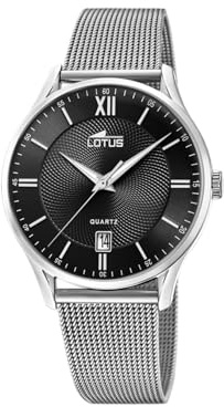 LOTUS Reloj Hombre Analógico de Acero Inoxidable 316l Plateado