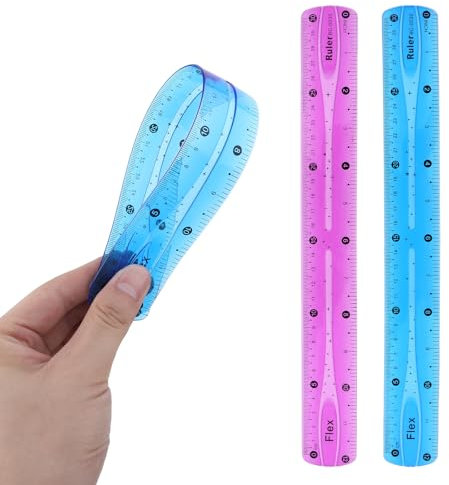 ZEYIYER 2 Stück Lineal 30 cm Flexibles Kinder Flexible Weiche Biegbare Gummi Lineale, Lila Blau für Schüler Kinder Klassenzimmer Büro Zuhause Zubehör(Lila,Blau)