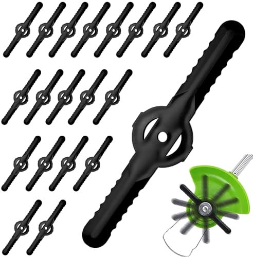 eupdd 100 Pièces Lames de Rechange en Plastique: 14cm Lame en Plastique, Lames en Plastique pour Coupe-Bordure, Lames de Coupe Herbe, Accessoires de Coupe-Bordure pour Jardin et Pelouse Coupe Bordures