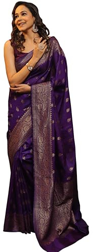 Sugathari Women's Banarasi Saree Pure Kanjivaram Silk Saree Soft new ladies 2025 Design Wear Pattu Sarees Latest Sadi Party Sari collections With Blouse Piece (San Pari-223)