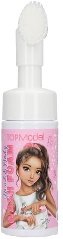 Depesche 13501 TOPModel - Espuma lavamanos y Corporal Beauty and Me, Frasco de 120 ml con Bomba y Cepillo de Silicona, Espuma de Ducha con Fragancia afrutada