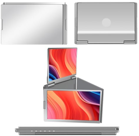 ASHATA 15.6 Triple Laptop Screen Extender, Portable 3 Full HD Monitors med Upplösning 1000:1 Kontrastförhållande för 12 till 18,5 Laptops Multi Tasking Workstation (EU)