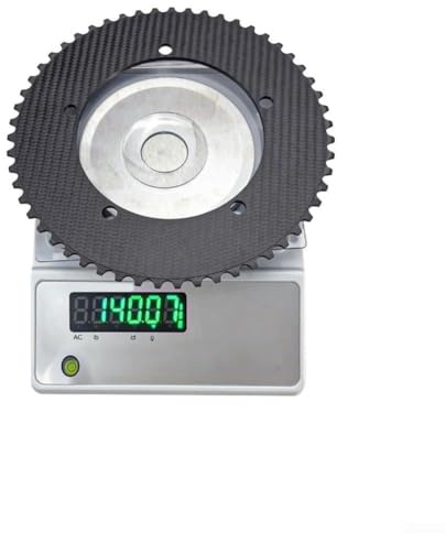 Pumixiy Cadena de fibra de carbono para bicicletas de engranaje fijo con montaje BCD144 y relaciones de transmisión 49T-64T, componente ligero de una sola velocidad (55T)