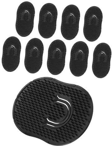 BAZEITFLOW 10pcs Men's Flat Pocket Comb Scalp Massager Brush Comb Silicone Shampoo Brush Shampoo Scalp Massager Multi-use Massage Soft Silicone Hair Black