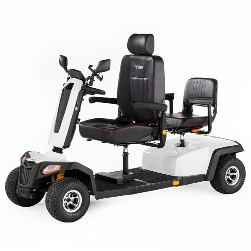VELECO SHARPY TWIN – Veicolo elettrico a quattro ruote per 2 persone – motore potente e batteria a lunga durata – due posti (Bianco)
