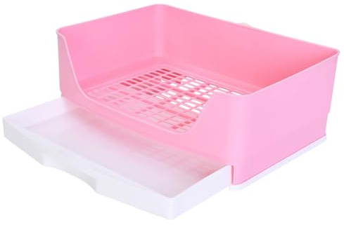 JOINPAYA Toilette per Coniglio e Base Filtrante Controllo Odori in Plastica Rosa Accessorio per Animali Domestici Vasino per Cani e Criceti per Esterni e Parchi