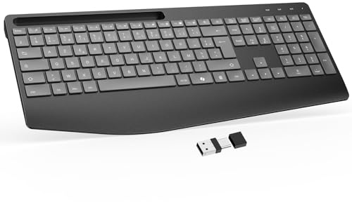 OMOTON Clavier sans Fil AZERTY Rechargeable Ergonomique, Gris sidéral