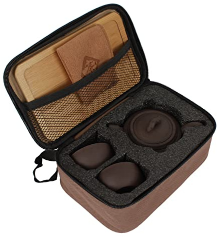 LA HUATE Purple Clay Teapot, 200ML Capacity, Purple, Healthy, Handmade Chinese Yixing Teapot, Travel Kongfu Tea Set, Good Business Gifts