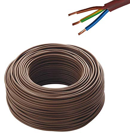 Cavo Elettrico Besser Multifilare Isolante Marrone per Impianti Elettrici e Tubazioni (3x2,5, 50 mt)