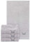 Sansibar 4er Set Gästetuch 30x50 cm – Saugstarkes Frotteetuch aus 100 % Baumwolle – Oeko-TEX Zertifiziert– Sylt-Design mit gesticktem Säbel-Logo – Silber