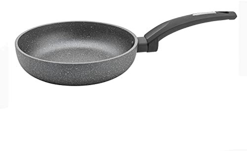 FLORINA - Lava Stone Aluminium Frying Pan | 20 cm Diameter | Deep Pan Induction | Non-Stick Coating Universal Pan | Suitable for Induction Hobs, Gas Hobs and Electric Hobs (Grey)