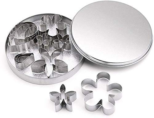 Selecto Bake Rostfritt stål Liten blomma & bladformade kakskärare - 12 delarTårdroppar Blomformer Metall Kex Cutter Tårtverktyg Sugar Craft DIY Model Set