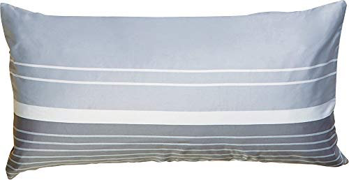 Erwin Müller Kissenbezug, Kissenhülle Mako-Satin Streifen gelb-grau Größe 40x80 cm - streichelzart, temperaturausgleichend, mit Reißverschluss