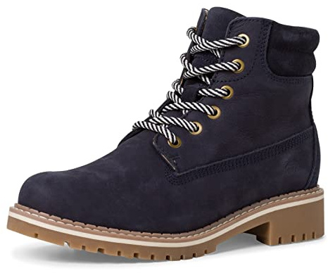 Tamaris Femme Bottes, Dame Bottes à Lacets,Semelle intérieure Amovible,DUOtex,étanche,Bottes à Lacets,Demi-Bottes,laçage,Navy,39 EU