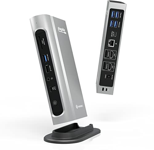 Plugable 16-in-1 Thunderbolt 4 Dock – Dual 4K Monitors for M4/M5 MacBook Air/Pro, 100W Charging, 2X HDMI, 2X DisplayPort, 2.5G Ethernet, 7X USB, MicroSD/SD Card Reader, Windows & USB4 Compatible
