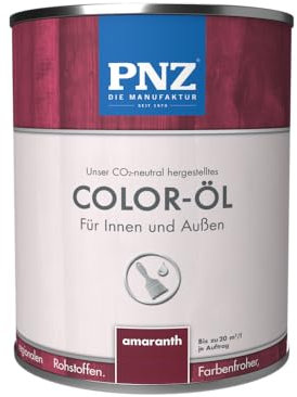 PNZ Color-Öl für Innen und Außen | lösemitttelfreies Farböl | Nachhaltig hergestellt mit regionalen Rohstoffen | für alle Hölzer, auch Bienenhäuser, Gebinde:0.75L, Farbe:amaranth