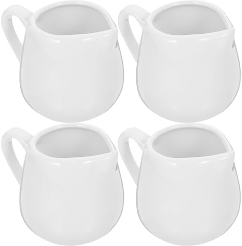 Housoutil 4 Piezas Jarras De Salsa De Cerámica Con Asa Mini Jarras De Leche De 4 Oz Contenedor De Salsa De Cocina Ideal Para Crema Y Salsas En Casa