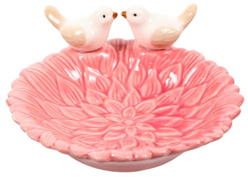 NIYANGLE Bandeja De Cerámica Rosa 13.00X13.00X6.00cm Bandeja Para Joyas | Superficie Lisa, Frutas Secas Y Snacks, Uso En Casa, 1 X Bandeja De Comida
