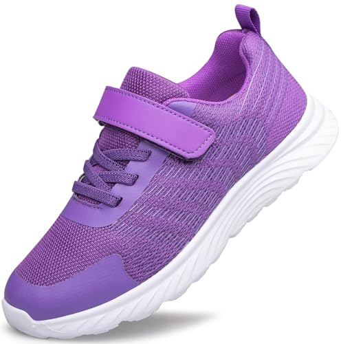 Raoendis Scarpe da Ginnastica Bambine Scarpe Sportive Ragazze Sneaker Casual Corsa su Strada Traspiranti Scuola Tenni Indoor Outdoor Multisport Violetta 34