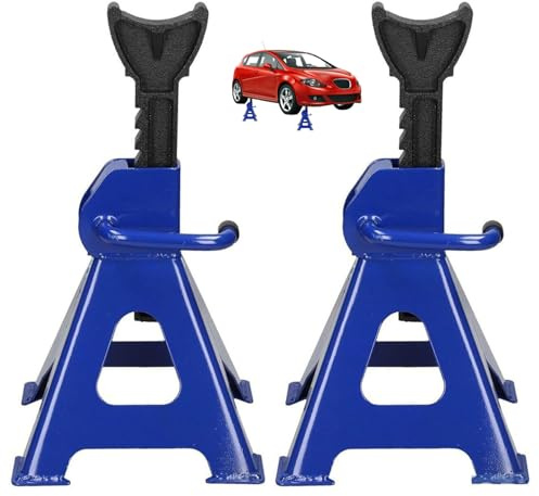 2 x 3T Tonne Heavy Duty Car Van Vehicle Ratchet Jack Stands Axel Stand Tyre Jack Lift 29-43cm (Pack of 2)