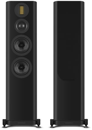 Wharfedale EVO 5.4 Floorstanding Speakers (Pair) – 3‑Way Bass‑Reflex Tower, Dual 6.5″ Kevlar Woofers, Soft‑Dome Mid, AMT Tweeter, SLPP Port Technology (Black)
