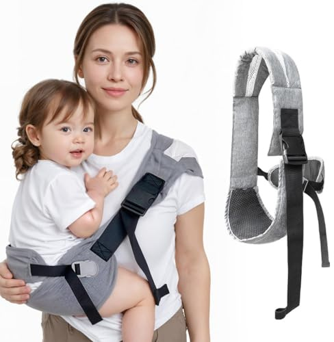 DIFLAX Marsupio Neonato 0-36 Mesi, Marsupio Laterale Per Bambini, Fascia Porta Bebe Regolabile, Porta Bimbo Ergonomico Fino A 25kg, Grigio