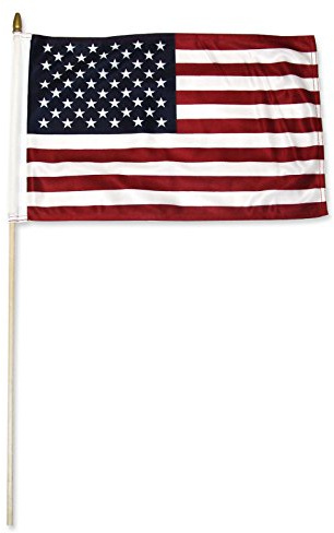 50 pack 12x18 12x18 USA American Stick Flag wood staff (30 inch staff) Banner House Banner Double Stitched Fade Resistant Premium Quality