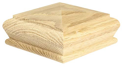 Oak Pyramid Newel Cap – 70mm Square Post Cap for Staircases & Banisters – Unfinished Solid Oak