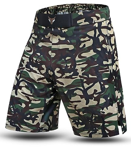 Mytra Fusion MMA Shorts Camo Boxningsshorts Trunks för träning, kickboxning, bodybuilding och burfighting (DE/NL/SE/PL, Alfa, L, Regelbunden, Regelbunden, Camo)